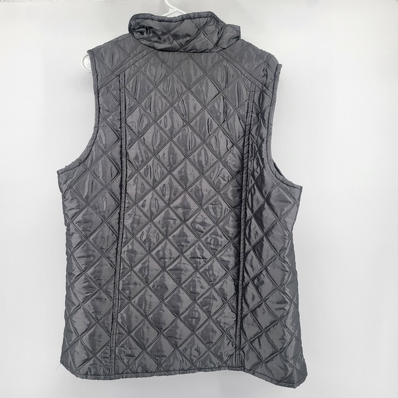 Marc New York Andrew Marc Quilted Puffer Vest Gray Collar Zip Pockets Womens XXL - Picture 2 of 8